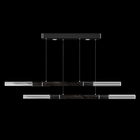 100150-121 Fine Art Lighting Antonia 71"W Linear Pendant with Black/Nickel/Charcoal Finish