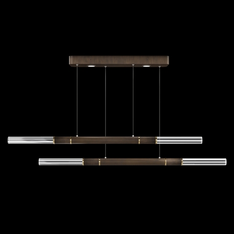 100150-210 Fine Art Lighting Antonia 71"W Linear Pendant with Bronze/Brass Finish