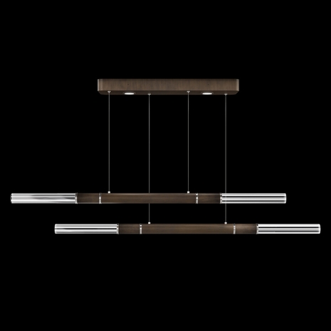 100150-220 Fine Art Lighting Antonia 71"W Linear Pendant with Bronze/Nickel Finish