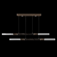 100150-221 Fine Art Lighting Antonia 71"W Linear Pendant with Bronze/Nickel/Charcoal Finish