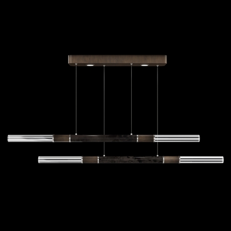 100150-221 Fine Art Lighting Antonia 71"W Linear Pendant with Bronze/Nickel/Charcoal Finish