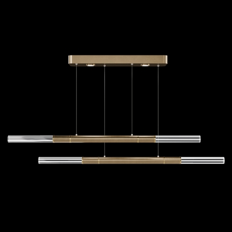 100150-310 Fine Art Lighting Antonia 71"W Linear Pendant with Gold Leaf/Brass Finish