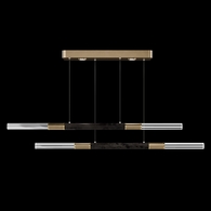 100150-311 Fine Art Lighting Antonia 71"W Linear Pendant with Gold Leaf/Brass/Charcoal Finish
