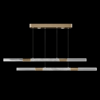 100150-312 Fine Art Lighting Antonia 71"W Linear Pendant with Gold Leaf/Brass/Smoke Finish