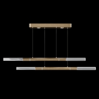 100150-320 Fine Art Lighting Antonia 71"W Linear Pendant with Gold Leaf/Nickel Finish