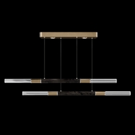 100150-321 Fine Art Lighting Antonia 71"W Linear Pendant with Gold Leaf/Nickel/Charcoal Finish