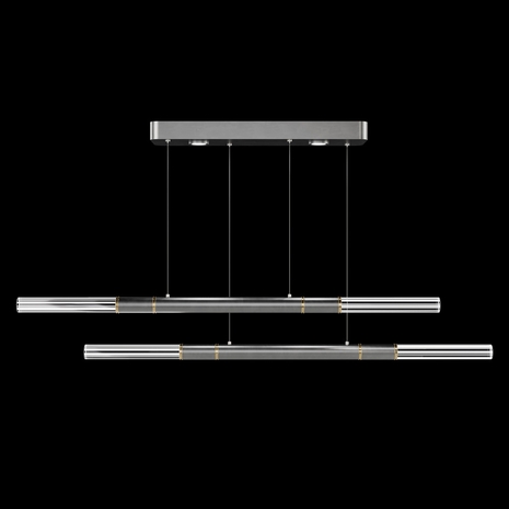 100150-410 Fine Art Lighting Antonia 71"W Linear Pendant with Silver Leaf/Brass Finish