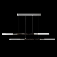 100150-411 Fine Art Lighting Antonia 71"W Linear Pendant with Silver Leaf/Brass/Charcoal Finish