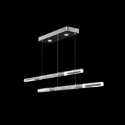 100150-412 Fine Art Lighting Antonia 71"W Linear Pendant with Silver Leaf/Brass/Smoke Finish