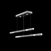 100150-420 Fine Art Lighting Antonia 71"W Linear Pendant with Silver Leaf/Nickel Finish