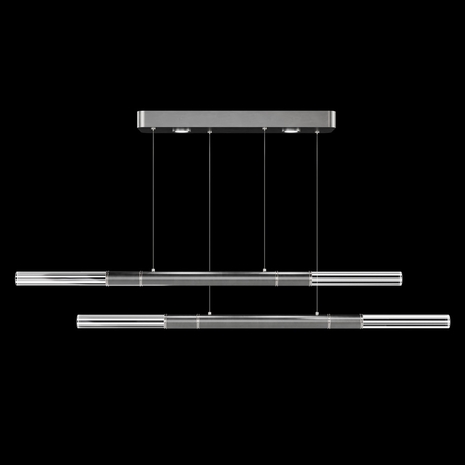 100150-420 Fine Art Lighting Antonia 71"W Linear Pendant with Silver Leaf/Nickel Finish