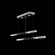 100150-421 Fine Art Lighting Antonia 71"W Linear Pendant with Silver Leaf/Nickel/Charcoal Finish