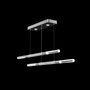 100150-422 Fine Art Lighting Antonia 71"W Linear Pendant with Silver Leaf/Nickel/Smoke Finish