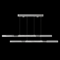 100150-422 Fine Art Lighting Antonia 71"W Linear Pendant with Silver Leaf/Nickel/Smoke Finish