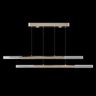 100150-510 Fine Art Lighting Antonia 71"W Linear Pendant with Soft Gold Leaf/Brass Finish