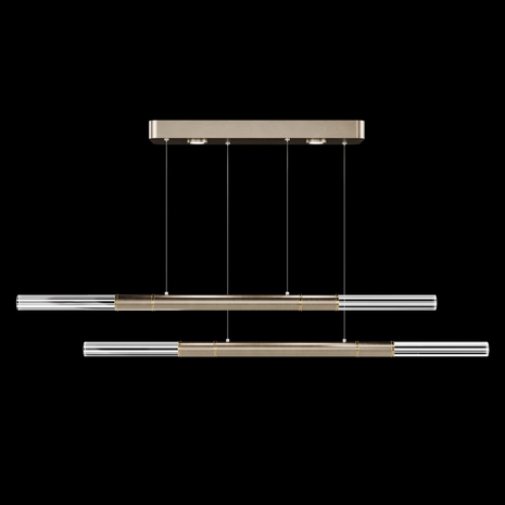 100150-510 Fine Art Lighting Antonia 71"W Linear Pendant with Soft Gold Leaf/Brass Finish
