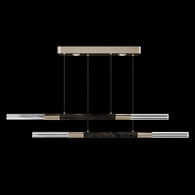 100150-511 Fine Art Lighting Antonia 71"W Linear Pendant with Soft Gold Leaf/Brass/Charcoal Finish