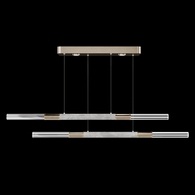 100150-512 Fine Art Lighting Antonia 71"W Linear Pendant with Soft Gold Leaf/Brass/Smoke Finish