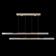 100150-520 Fine Art Lighting Antonia 71"W Linear Pendant with Soft Gold Leaf/Nickel Finish