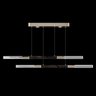 100150-521 Fine Art Lighting Antonia 71"W Linear Pendant with Soft Gold Leaf/Nickel/Charcoal Finish