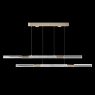 100150-522 Fine Art Lighting Antonia 71"W Linear Pendant with Soft Gold Leaf/Nickel/Smoke Finish