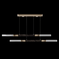 100150-611 Fine Art Lighting Antonia 71"W Linear Pendant with Ombre Bronze/Brass/Charcoal Finish