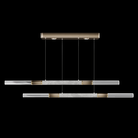 100150-612 Fine Art Lighting Antonia 71"W Linear Pendant with Ombre Bronze/Brass/Smoke Finish