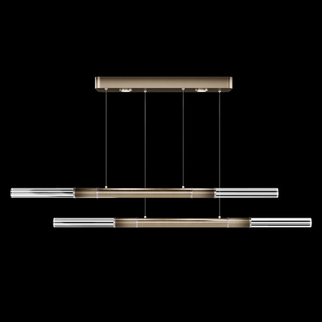 100150-620 Fine Art Lighting Antonia 71"W Linear Pendant with Ombre Bronze/Nickel Finish