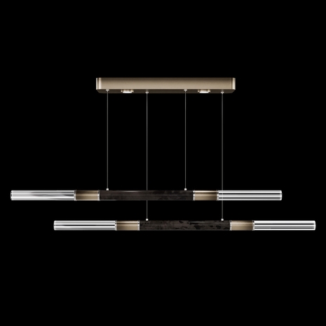 100150-621 Fine Art Lighting Antonia 71"W Linear Pendant with Ombre Bronze/Nickel/Charcoal Finish