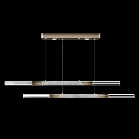 100150-622 Fine Art Lighting Antonia 71"W Linear Pendant with Ombre Bronze/Nickel/Smoke Finish