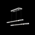 100150-710 Fine Art Lighting Antonia 71"W Linear Pendant with Ombre Silver/Brass Finish