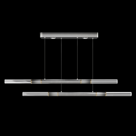 100150-710 Fine Art Lighting Antonia 71"W Linear Pendant with Ombre Silver/Brass Finish
