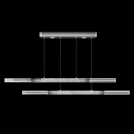 100150-712 Fine Art Lighting Antonia 71"W Linear Pendant with Ombre Silver/Brass/Smoke Finish