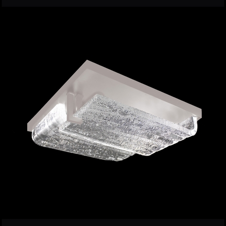 100154-7 Fine Art Lighting Waterfall 16.75"W Square Outdoor Flush Mount with Outdoor Silver Finish