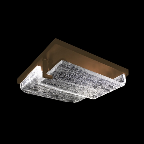 100154-8 Fine Art Lighting Waterfall 16.75"W Square Outdoor Flush Mount with Outdoor Bronze Finish