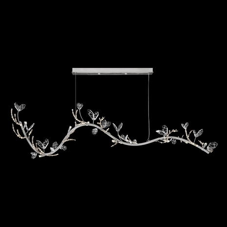 100156-6 Fine Art Lighting Volare 77.5"W Linear Pendant with Patinated Silver Finish