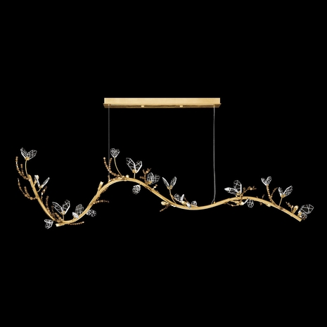 100156-7 Fine Art Lighting Volare 77.5"W Round Pendant with Burnished Gold Finish