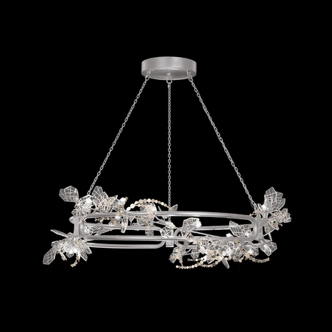 100158-6 Fine Art Lighting Volare 47"W Linear Pendant with Patinated Silver Finish