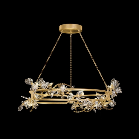 100158-7 Fine Art Lighting Volare 47"W Round Pendant with Burnished Gold Finish