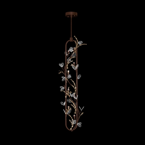 100160-8 Fine Art Lighting Volare 12.5"W Round Pendant with Brushed Bronze Finish