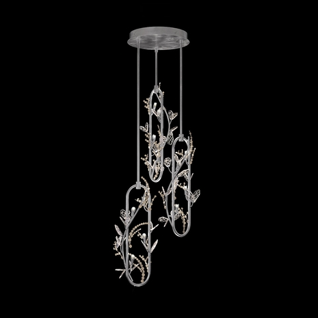 100161-6 Fine Art Lighting Volare 24.25"W Round Pendant with Patinated Silver Finish