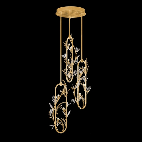 100161-7 Fine Art Lighting Volare 24.25"W Round Pendant with Burnished Gold Finish