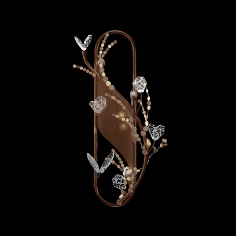 100163-8 Fine Art Lighting Volare 26"H LSF Sconce with Brushed Bronze Finish