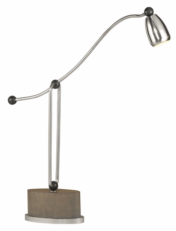 1030-C11-TL03 Thumprints Lighting Grey Goose Task Lamp Brushed Nickel, Plated Steel Hardware with Oil Rubbed Bronze Accents
