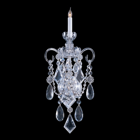1041-CH-CL-MWP Crystorama Traditional Crystal 1 Light Hand Cut Crystal Polished Chrome Sconce
