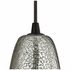 10431/1HME ELK Lighting Hammered Glass 1-Light Mini Pendant in Oiled Bronze with Hammered Mercury Glass