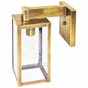 10517  Northeast Lantern Uptown Small Wall Light in Antique or Dark Brass with Medium Base Socket and Clear or Seedy Glass