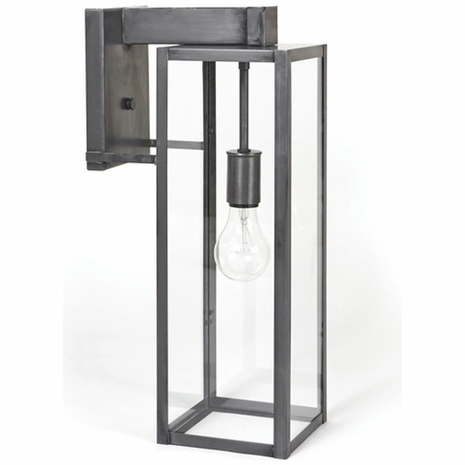 10527  Northeast Lantern Uptown Small Wall Light in Antique or Dark Brass with Medium Base Socket and Clear or Seedy Glass