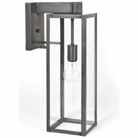 10527  Northeast Lantern Uptown Small Wall Light in Antique or Dark Brass with Medium Base Socket and Clear or Seedy Glass