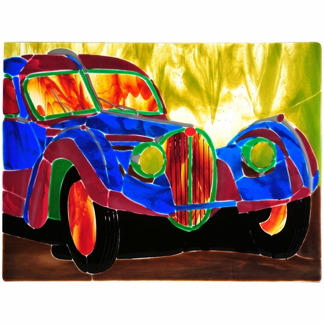 107844 Meyda Tiffany 18"W X 13.75"H Metro Fusion Bugatti Atlantic Window